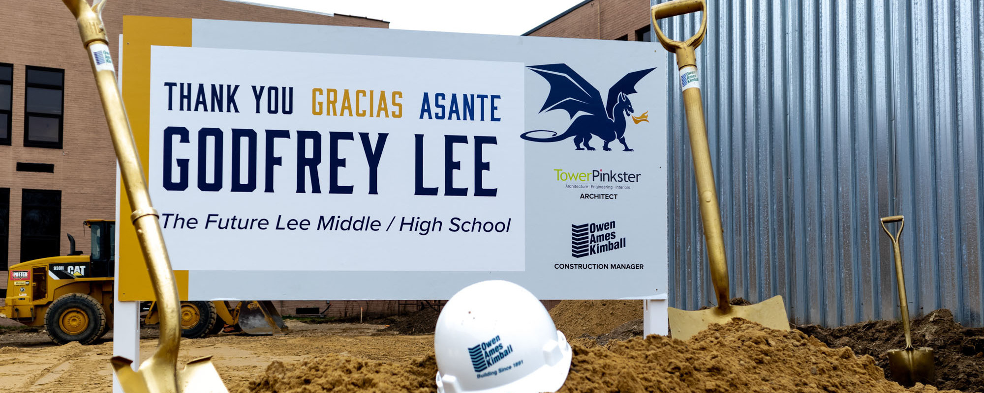 Thank you sign at Construction Site where the Groundbreaking took place for our future Lee Middle/High School